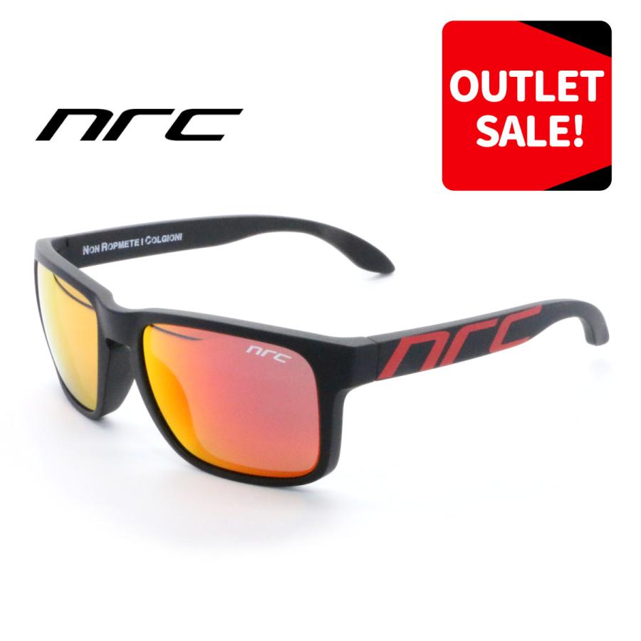 【OUTLET】 NRC（エヌアールシー） サングラス メンズ レディース WOW MATTE BLACK / RED