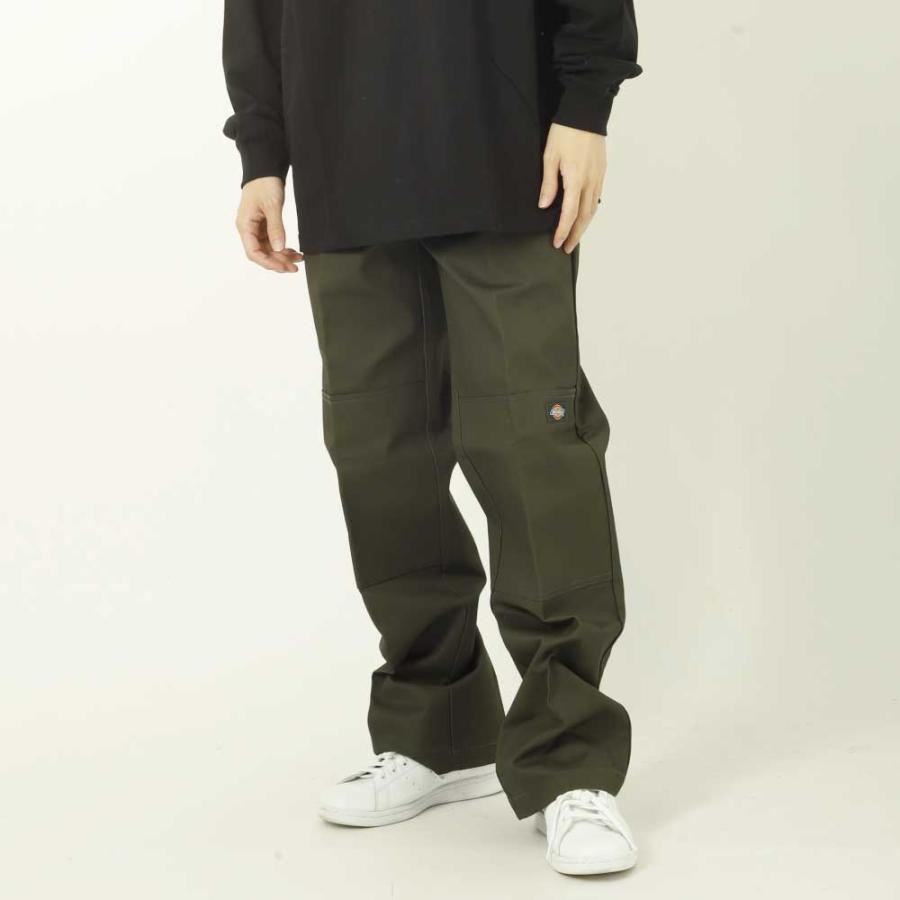 W38 ディッキーズ ダブルニー チノパン ワイドスラックス パンツ 緑 #4 Dickies（ディッキーズ） ダブルニー ルーズフィット チノパンツ