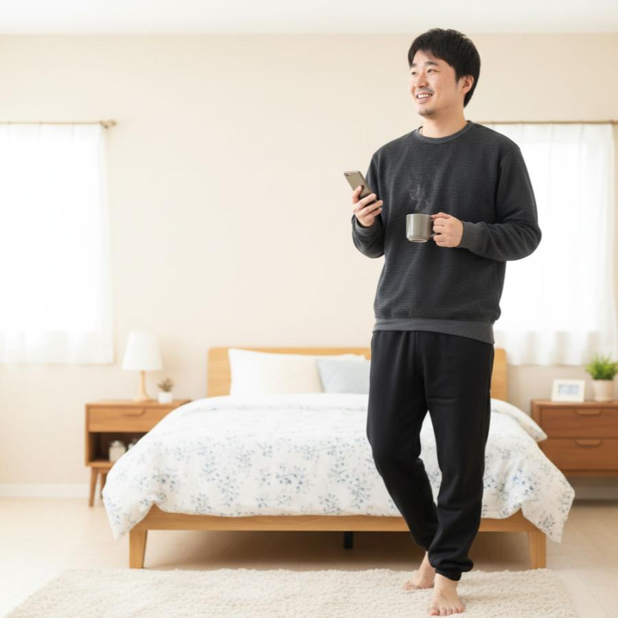 ジャージ メンズ 上下 セットアップ 寝巻 パジャマ 裏起毛 部屋着 ダル