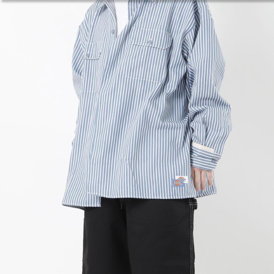 Dickies ディッキーズ ストライプ ワークシャツ メンズ Dickies ディッキーズ ストライプ ワークシャツ メンズ