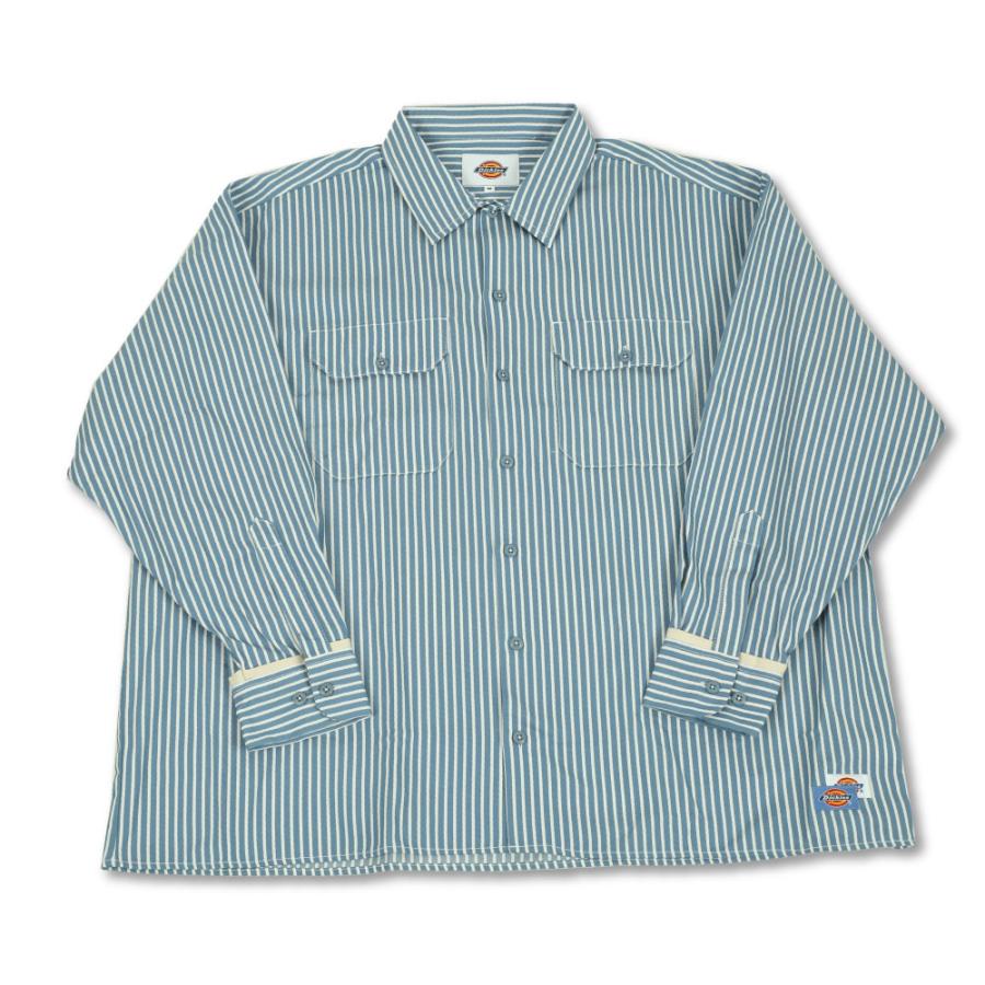 Dickies ディッキーズ ストライプ ワークシャツ メンズ Dickies ディッキーズ ストライプ ワークシャツ メンズ