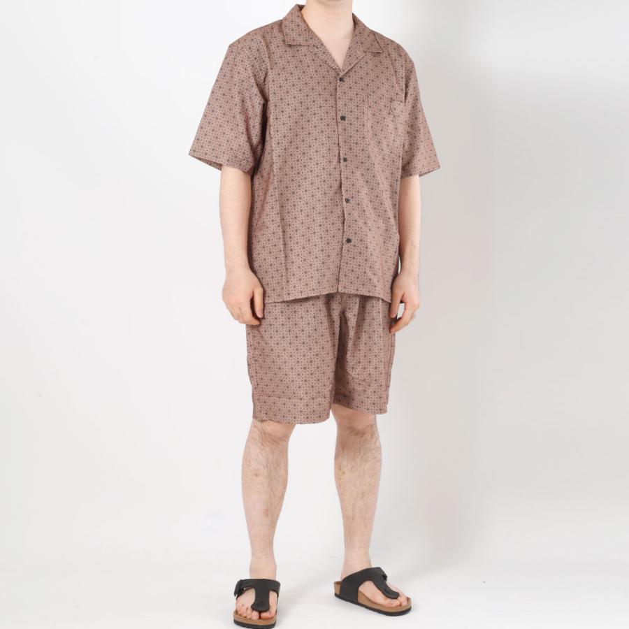 メンズ おしゃれ 夏 セットアップ 上下 オープンカラー 開衿 シャツ