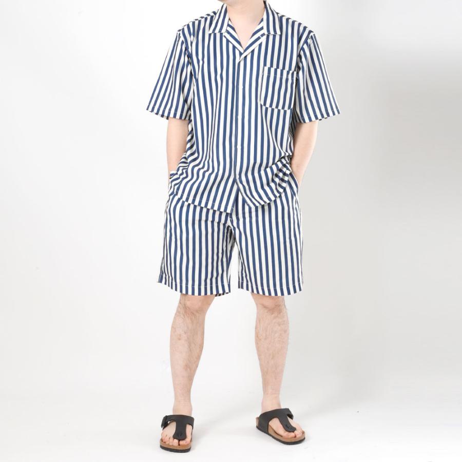 メンズ おしゃれ 夏 セットアップ 上下 オープンカラー 開衿 シャツ