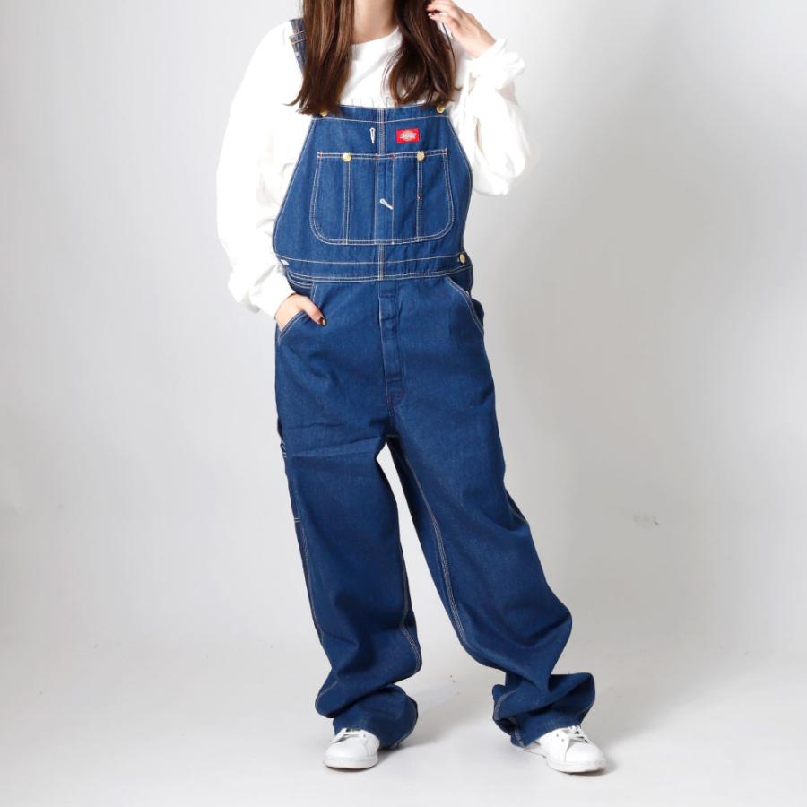 Dickies 濃紺デニムオーバーオール/サロペット/古着/実寸W44L31 Dickies 【在庫処分】Dickies ディッキーズ オーバーオール
