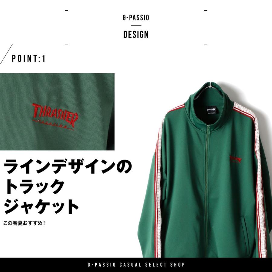 THRASHER ダークグリーンジャケット THRASHER（スラッシャー） トラックジャケット ラインジャケット