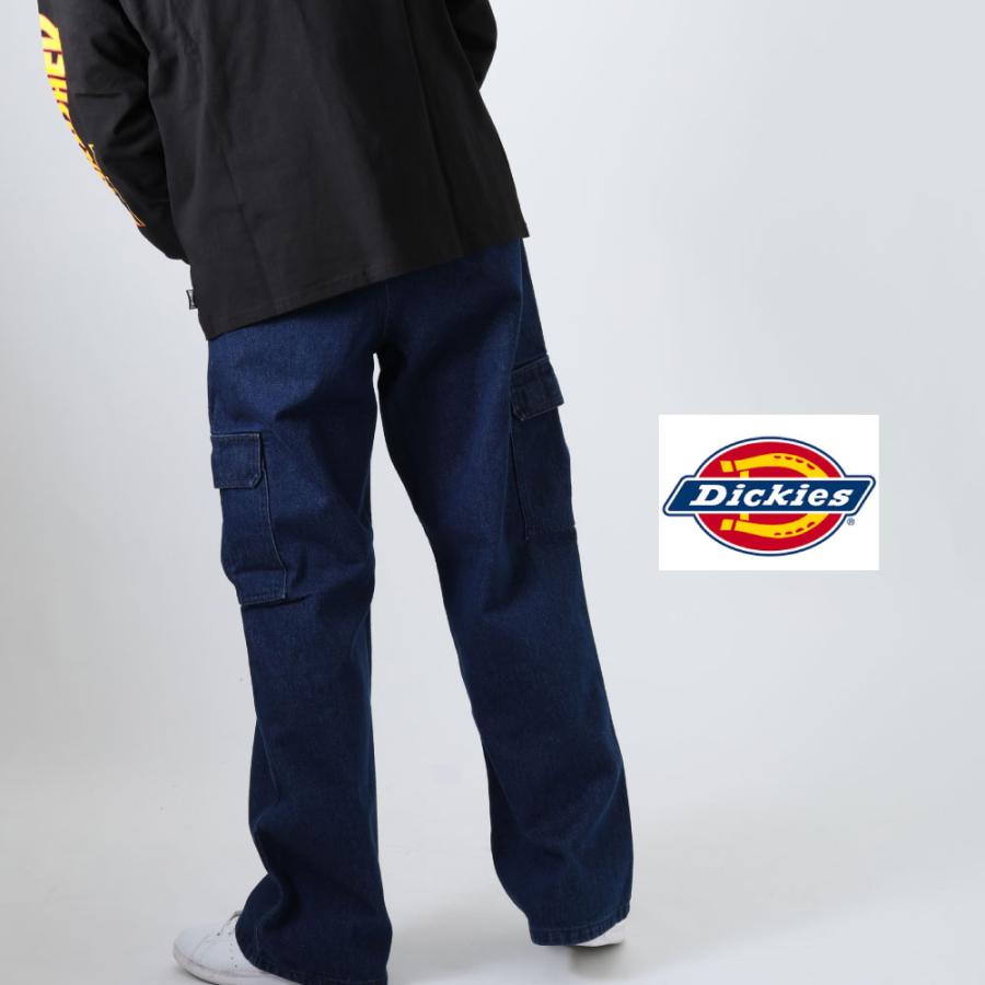 DIESEL デニム カーゴパンツ ワイドレッグ Dickies（ディッキーズ） デニム カーゴ カーゴパンツ ブラック ブルー