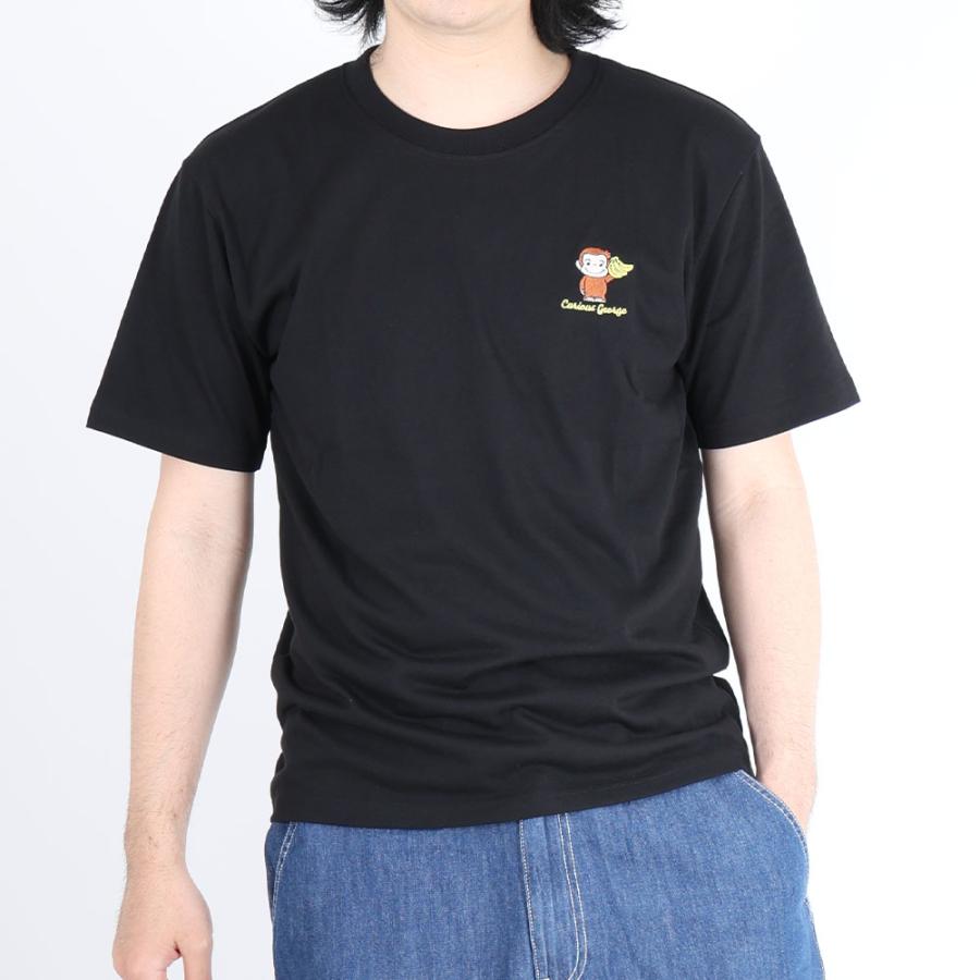 おさるのジョージ 半袖 半そで Tシャツ ワンポイント刺繍 シンプル