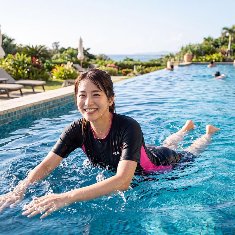 FILA（フィラ） レディース フィットネス水着 セパレート 水着 半そで