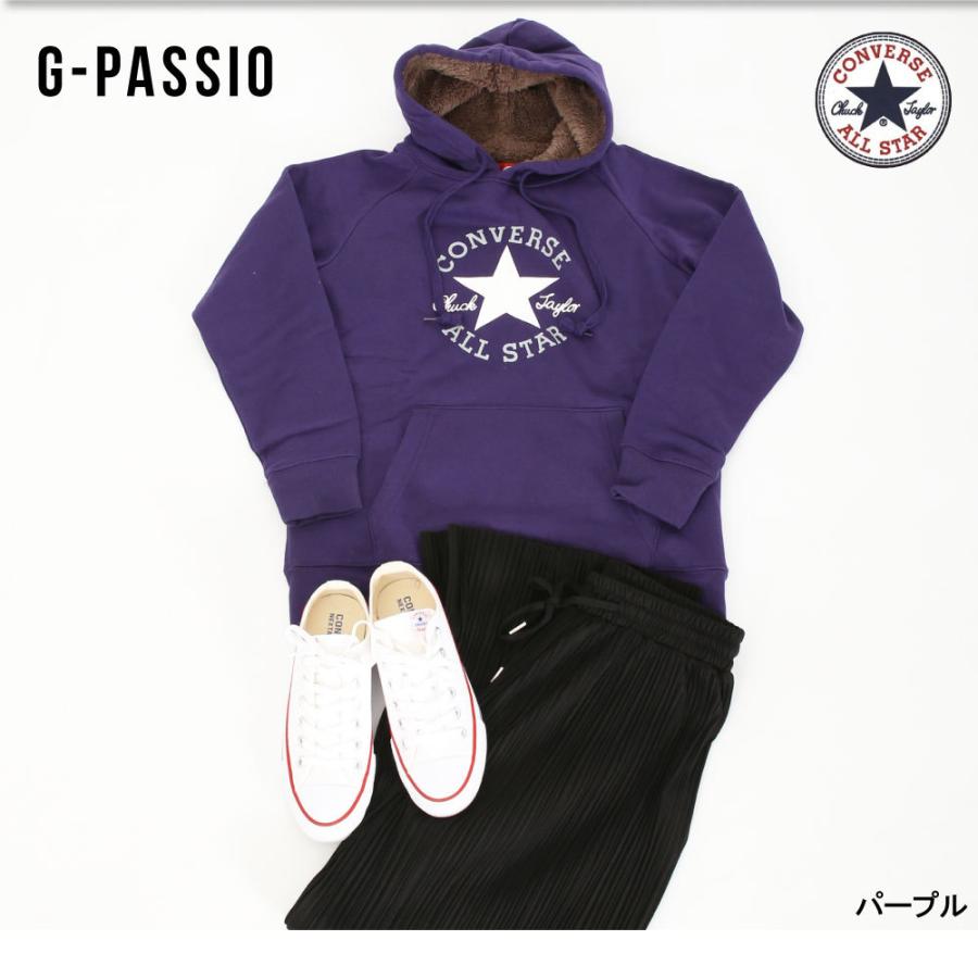 トレーナー パーカー レディース スウェット トップス 裏ボア ボア 裏起毛 Converse コンバース ブランド 人気 暖かい 秋冬 カジュアル ロゴ B0499 04 4852 G Passio ジーパッシオ 通販 Yahoo ショッピング
