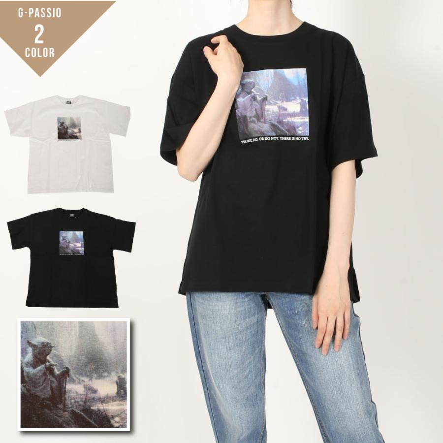 スターウォーズ レディース トップス Tシャツ ディズニー 半袖 綿 キャラクター 丸首 春 夏 ゆったり キャラクター キャラt B0662 12 3621 G Passio ジーパッシオ 通販 Yahoo ショッピング