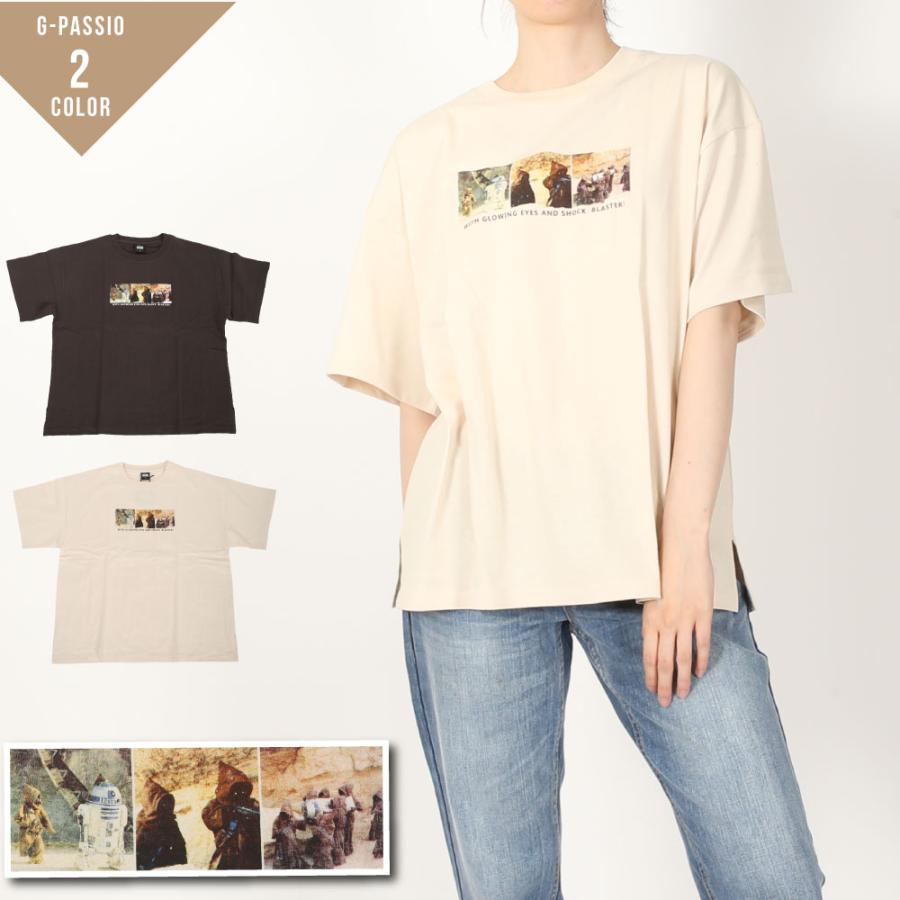 スターウォーズ レディース トップス Tシャツ ディズニー 半袖 綿 キャラクター 丸首 春 夏 ゆったり キャラクター キャラt B0663 12 3621 G Passio ジーパッシオ 通販 Yahoo ショッピング