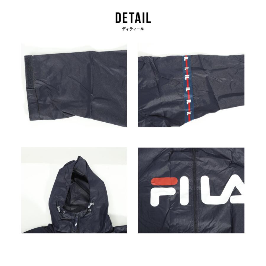 FILA撥水加工 グレー レインウェア Lサイズ レインパーカー フィラ FILA レインコート ブランド 無地 おしゃれ