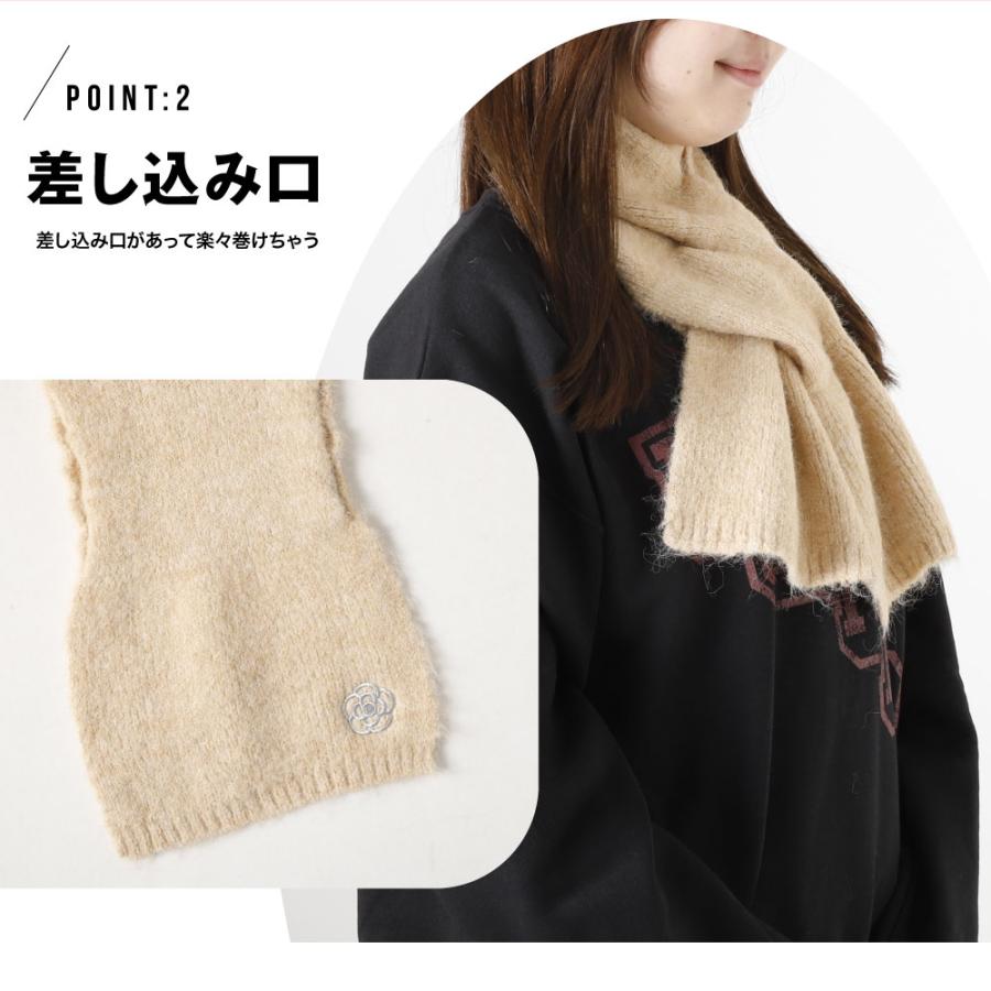 GASA ニットパッチワーク　マフラー　ベージュ系 クレイサス マフラーレディース 61602534 マフラー レディース 婦人