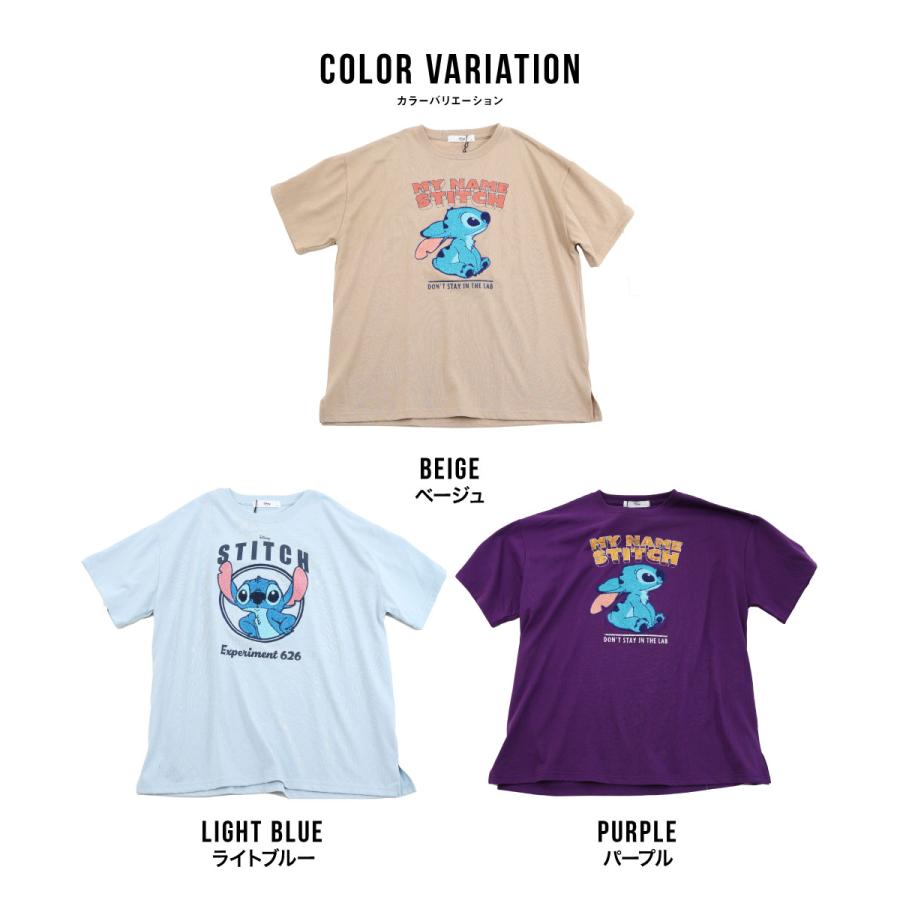 スティッチ ディズニー キャラクター 半袖シャツ Tシャツ レディース