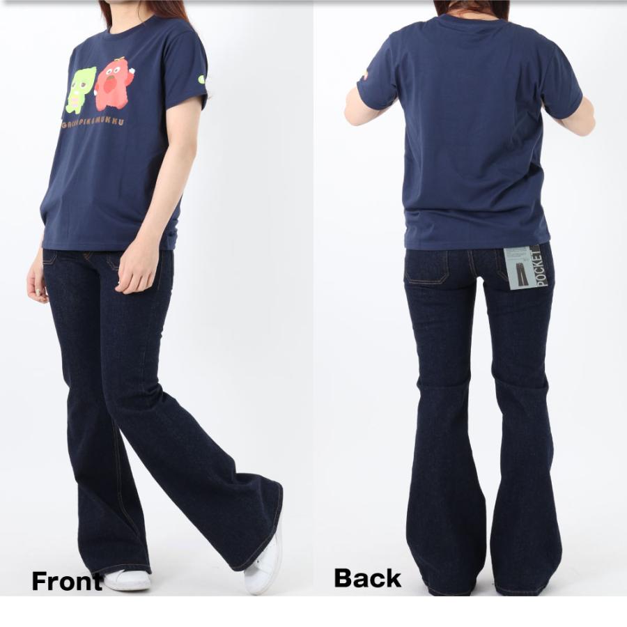 ボブソン デニム パンツ ベルボトム フレア ボタン 国産 おしゃれ レディース ジーパン 日本製 キレイ インディゴ ワンウォッシュ 脚長_4