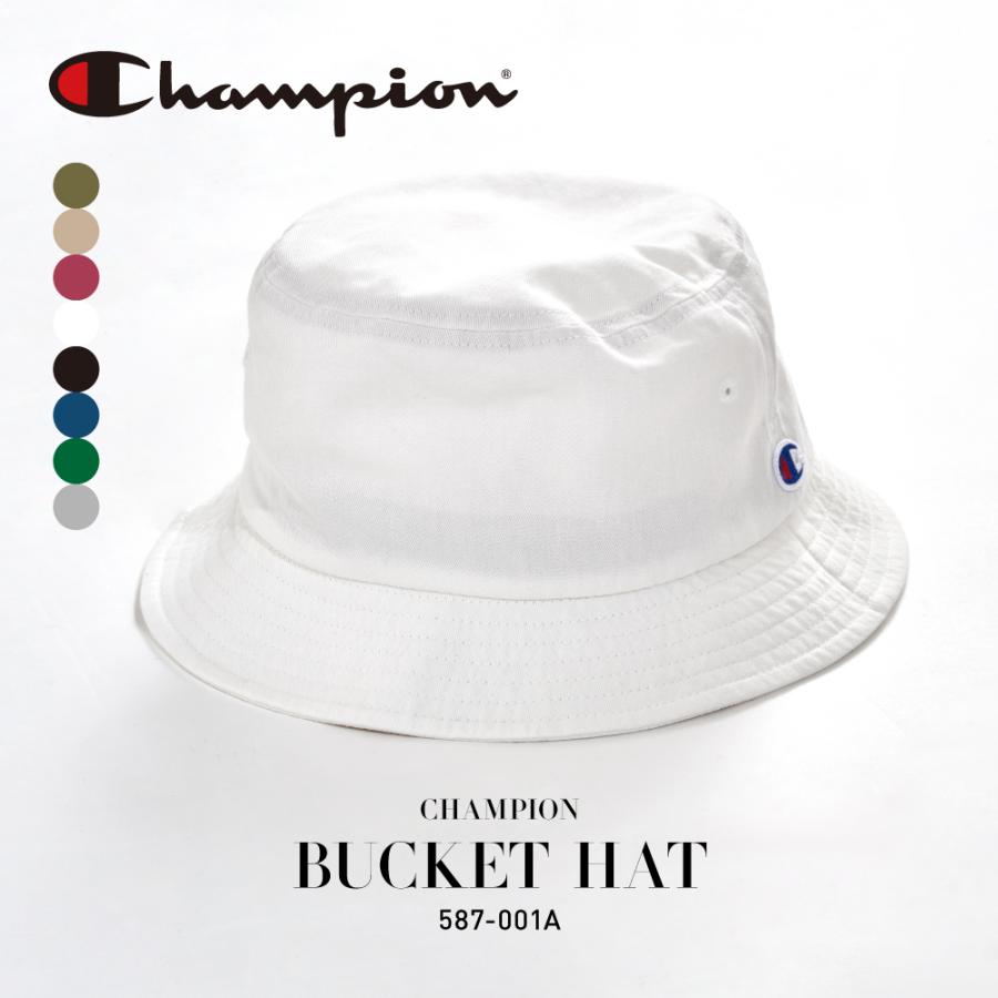チャンピオン バケットハット レディース 白 champion 帽子 ロゴ 刺繍