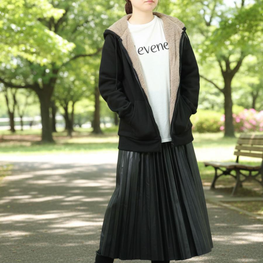 裏ボア パーカー レディース 裏起毛 ジップパーカー M L 防寒 冬