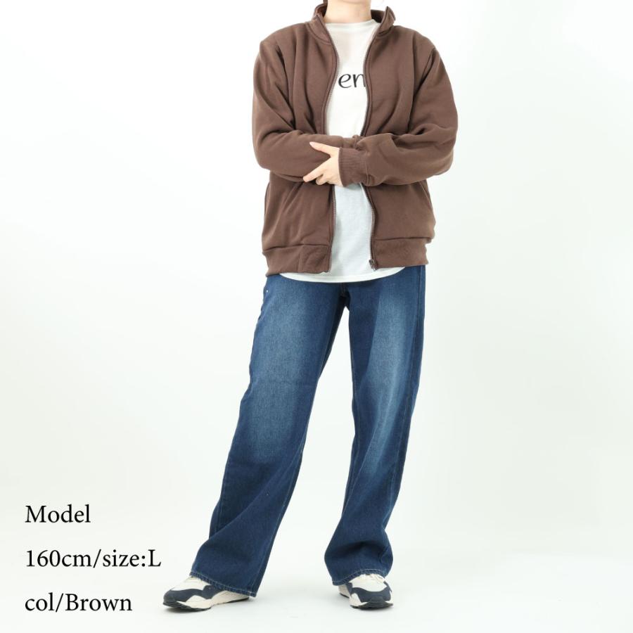 裏ボア ジップジャケット スタンドカラー レディース 裏起毛 アウター