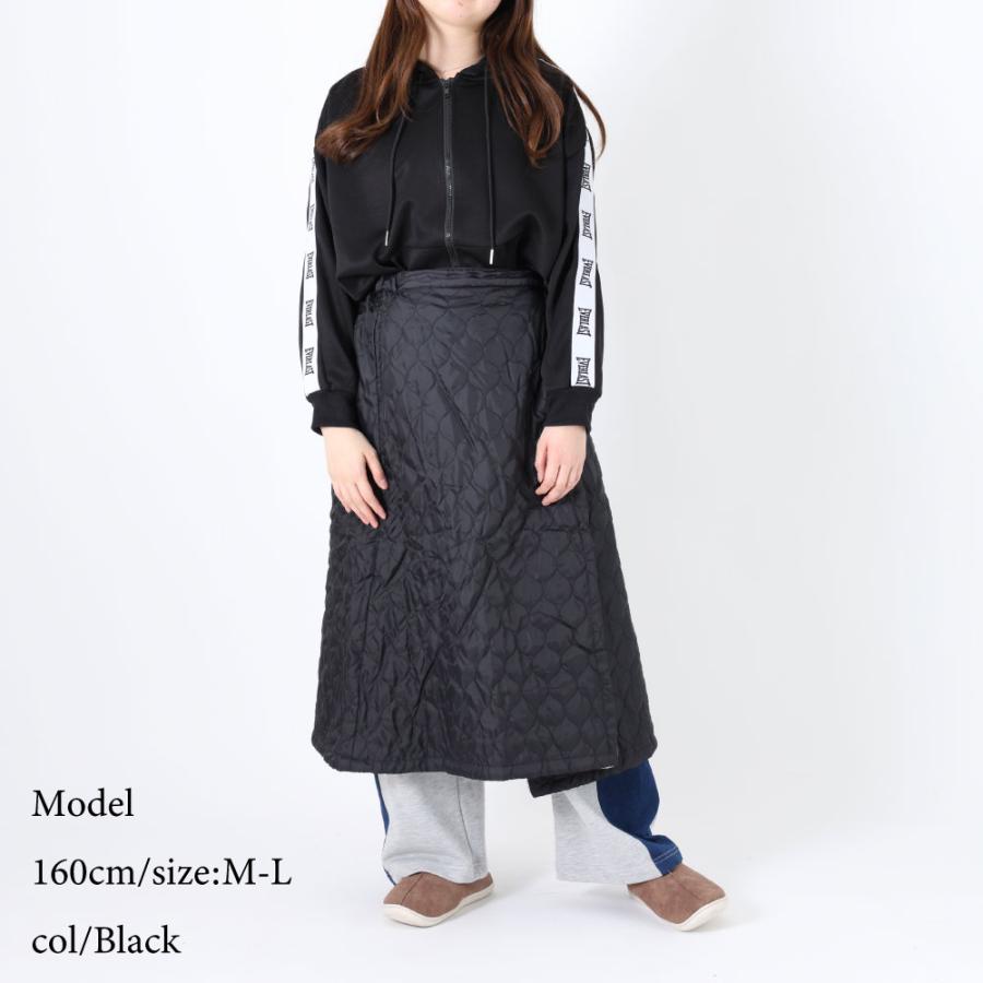 Ramu pain キルティングスカート ラップスカート 裏ボア 防寒 レディース 巻きスカート キルティング