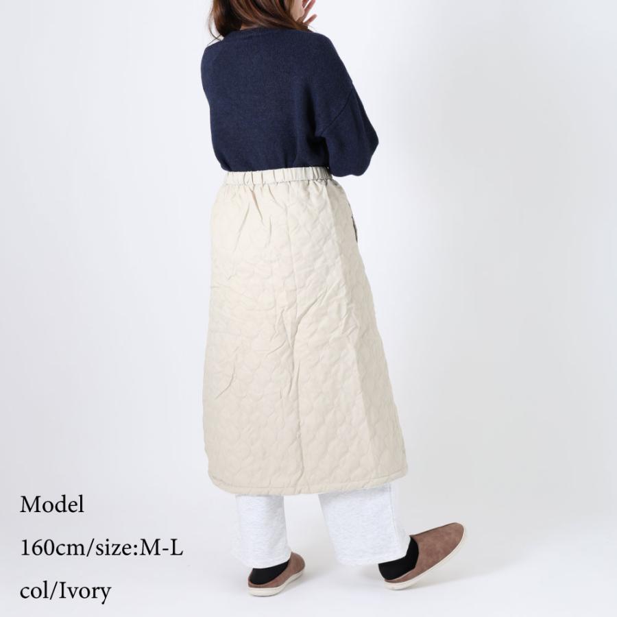 ラップスカート 裏ボア 防寒 レディース 巻きスカート キルティング