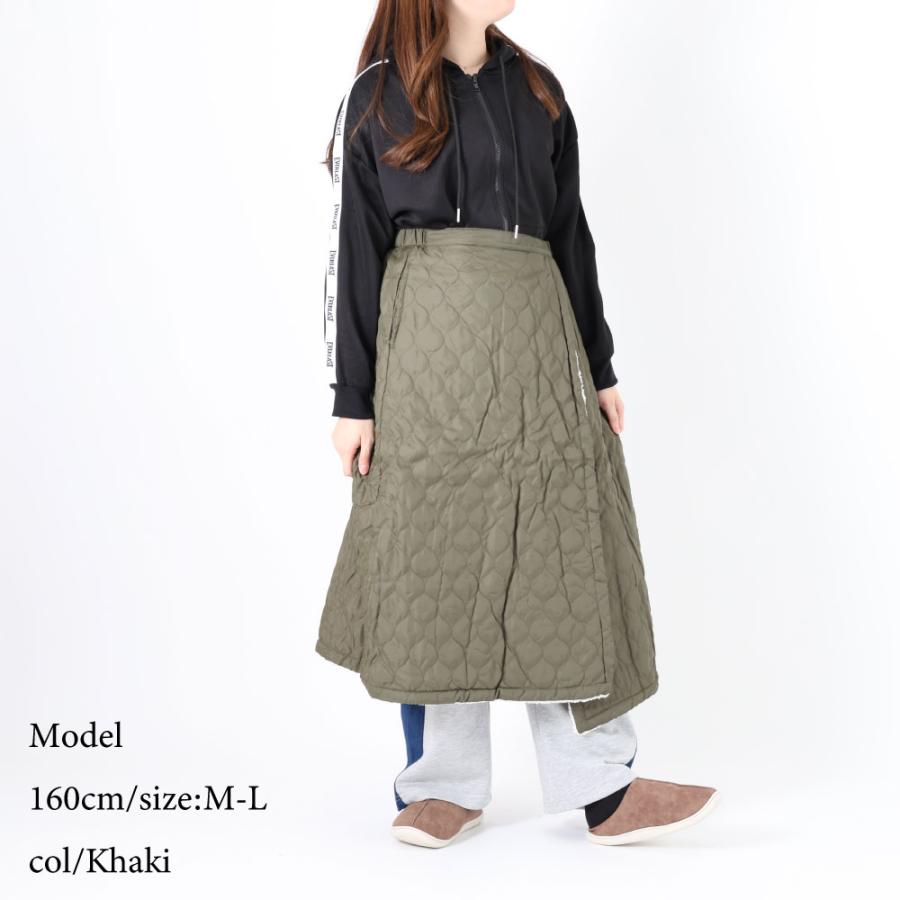 ラップスカート 裏ボア 防寒 レディース 巻きスカート キルティング