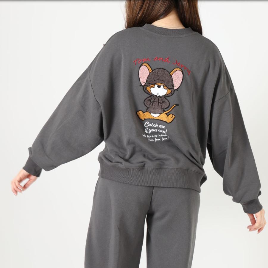 トムとジェリー ジェリー スウェット レディース トレーナー 裏毛 刺繍