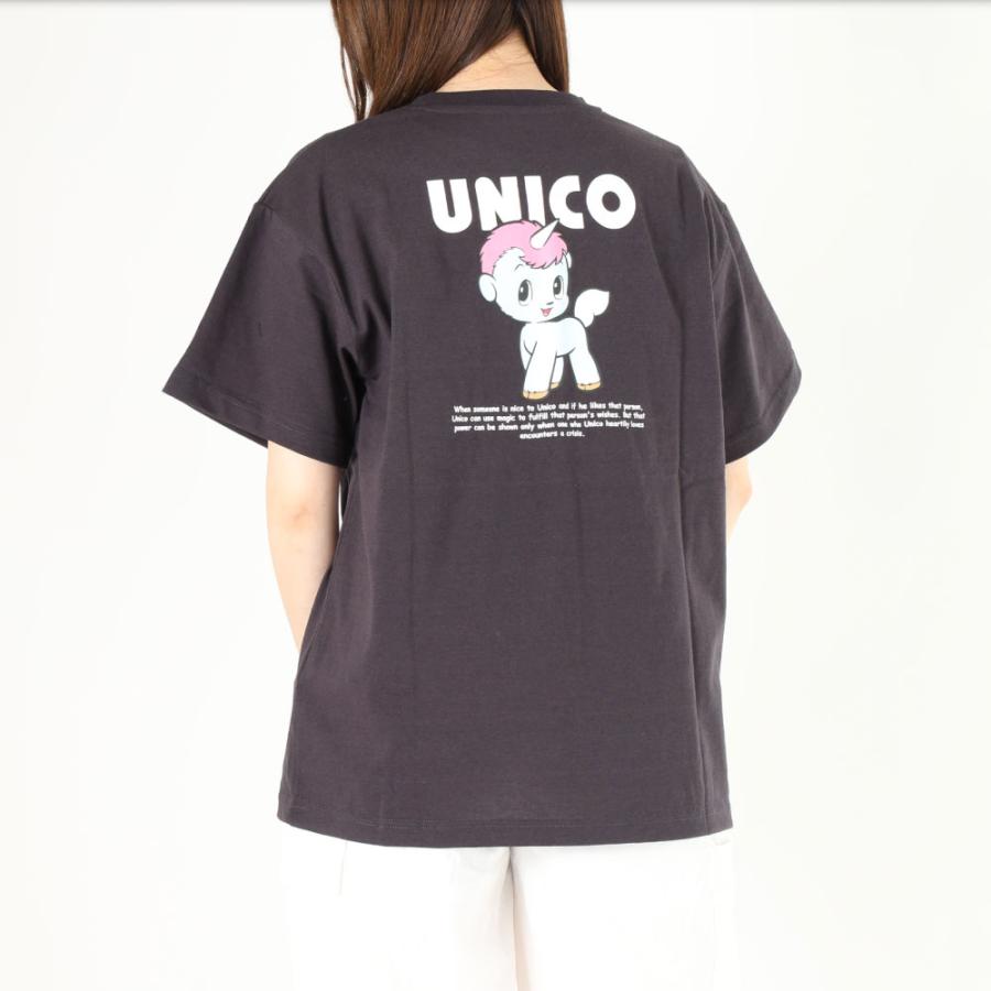 手塚治虫 Tシャツ レディース 半袖 ユニコ ジャングル大帝 ブラック