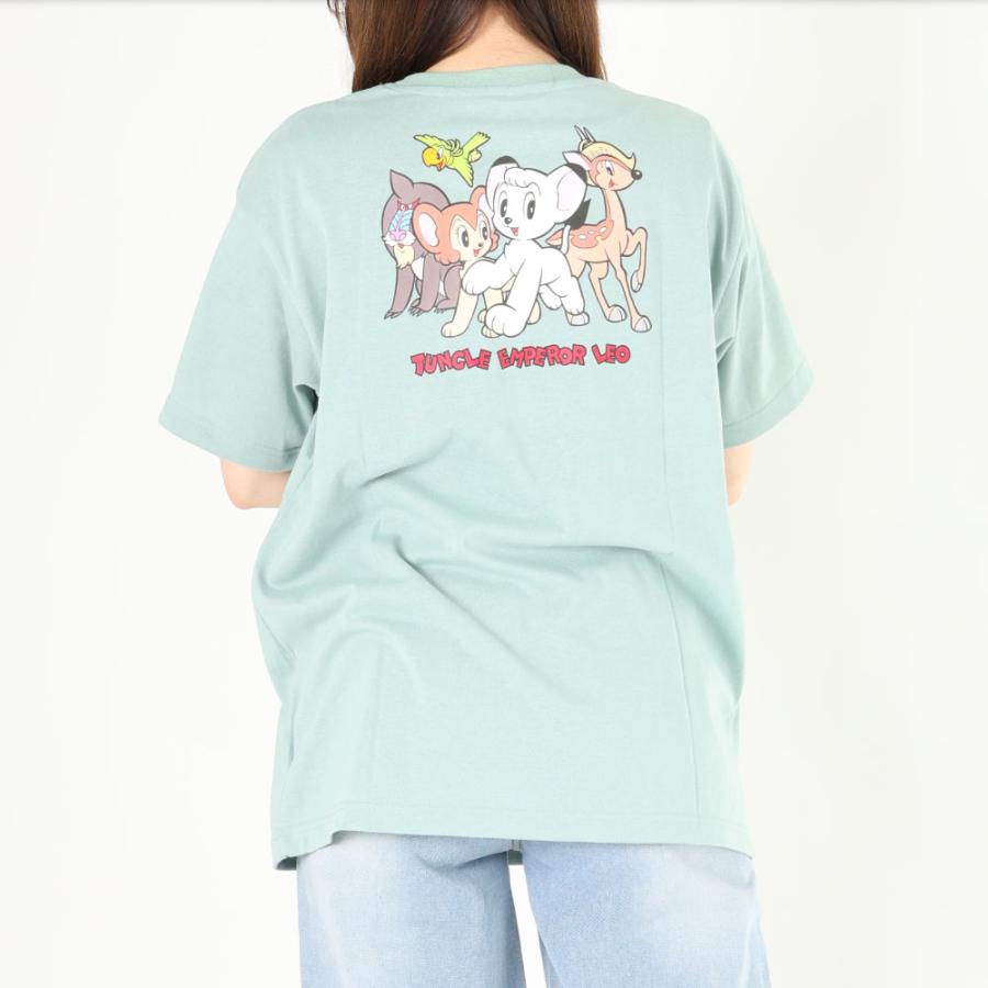 手塚治虫 Tシャツ レディース 半袖 ユニコ ジャングル大帝 ブラック