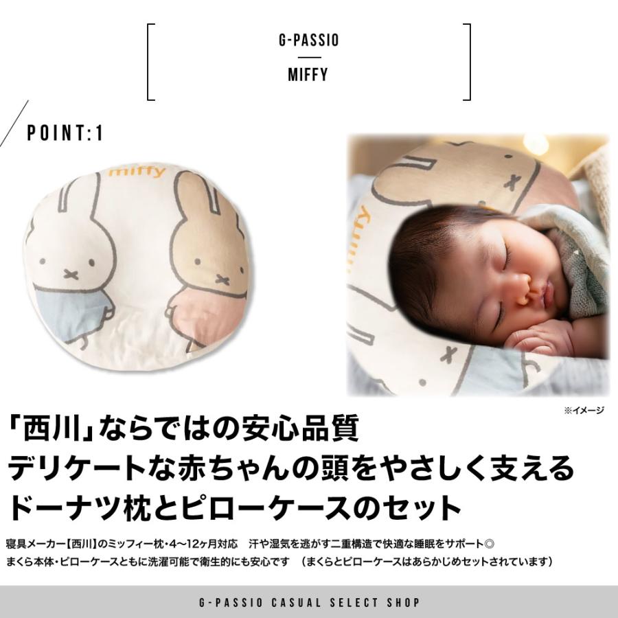 西川（nishikawa） ベビー まくら ドーナツ ドーナツ枕 ミッフィー