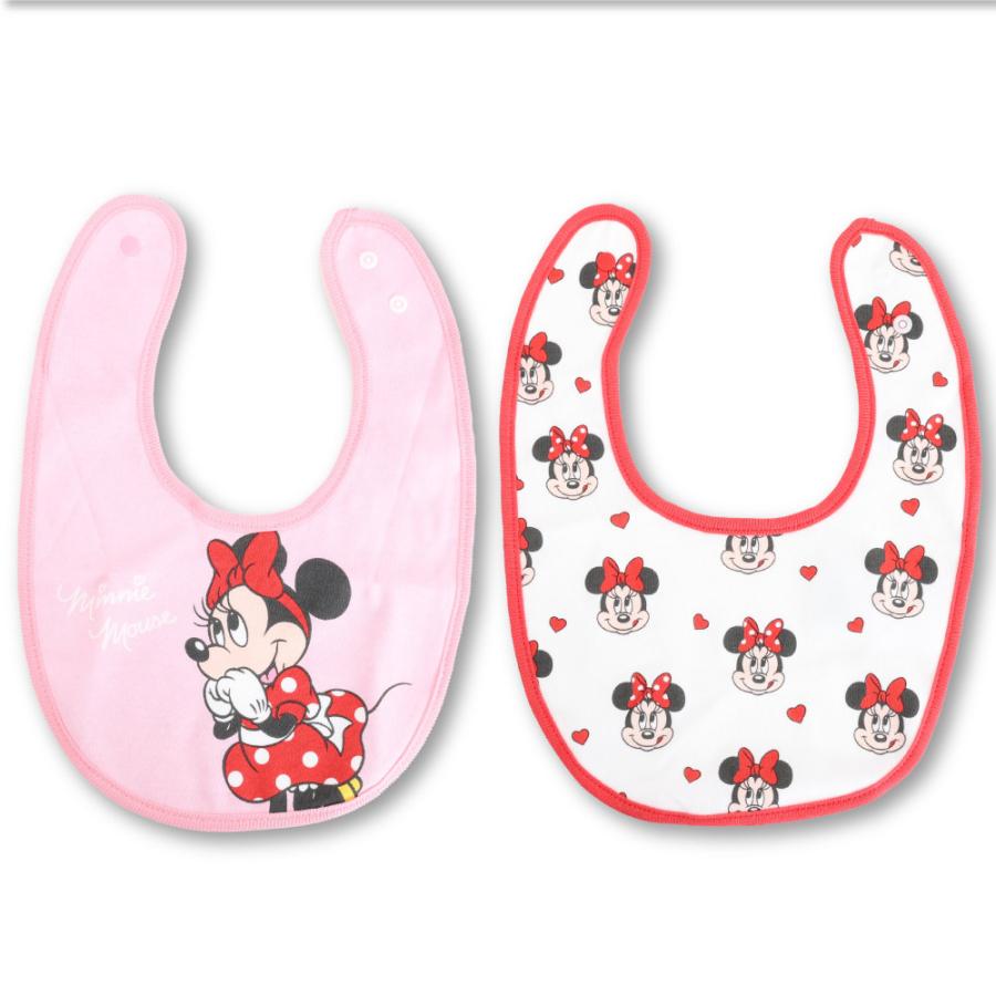 名入れ ハンドメイドスタイ ミニー柄 MICKEY MOUSE（ミッキーマウス） ディズニー スタイ 2枚組 Disney