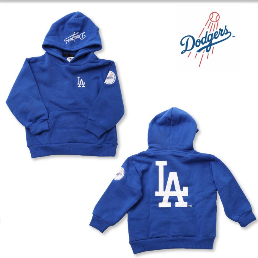 MLB パーカー 起毛 長袖 キッズ 子供 男の子 ドジャース フードつき