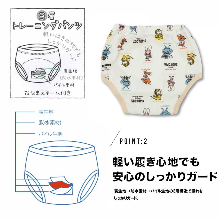 ズートピア 3層トレーニングパンツ 3枚組 トレパン トイトレ ベビー