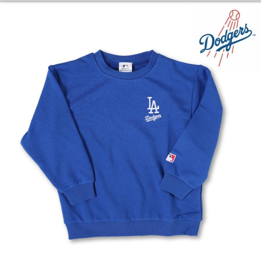 MLB トレーナー 裏毛 長袖 キッズ 子供 男の子 刺繍 ドジャース mlb