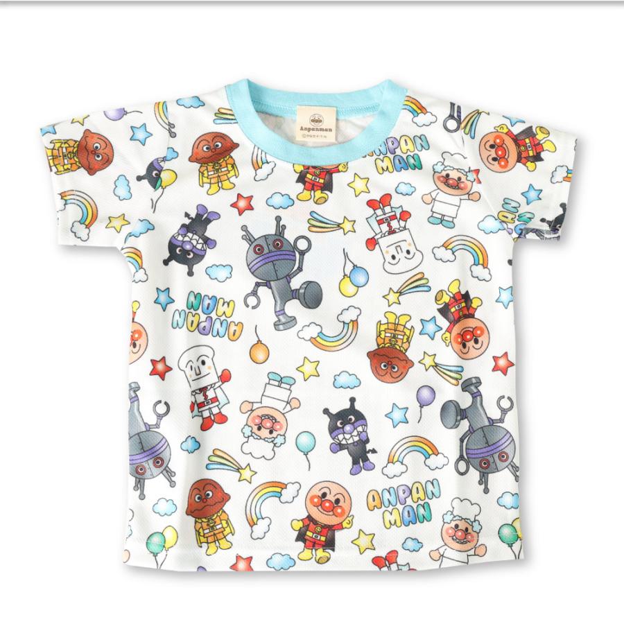 アンパンマン Tシャツ 半袖 メッシュ 90 95 100 男の子 女の子 総柄