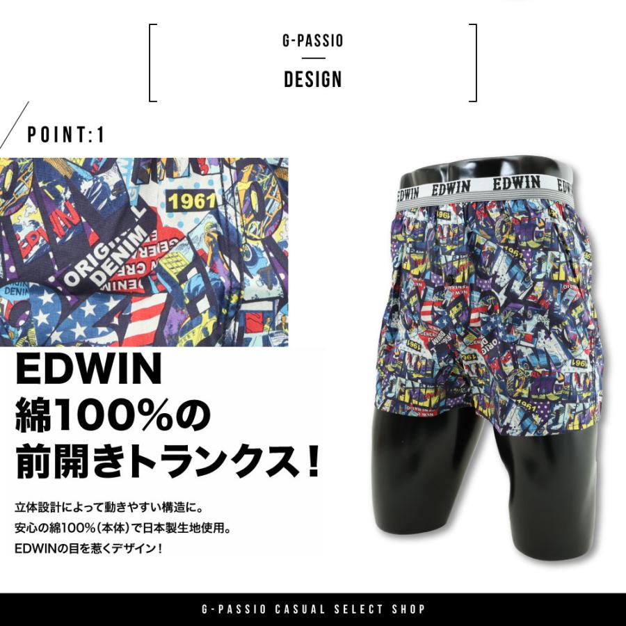 EDWIN（エドウィン） トランクス 布帛 前開き パンツ インナー 肌着