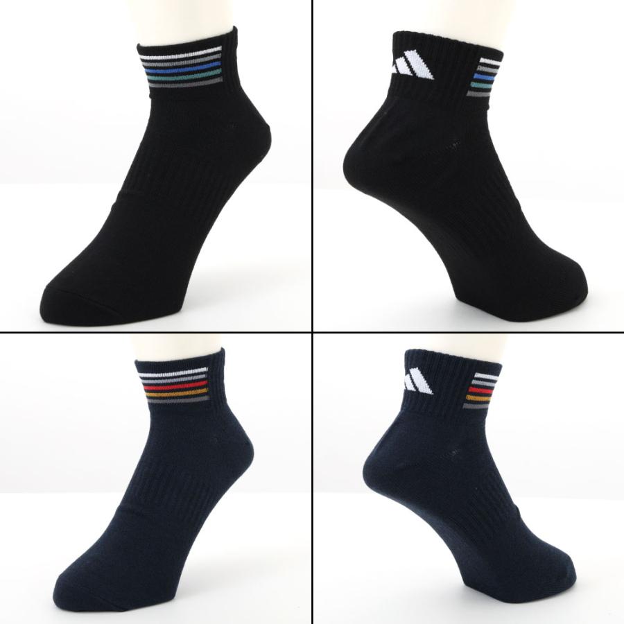 adidas アディダス ソックス メンズ ショート丈 3足組 靴下 紳士