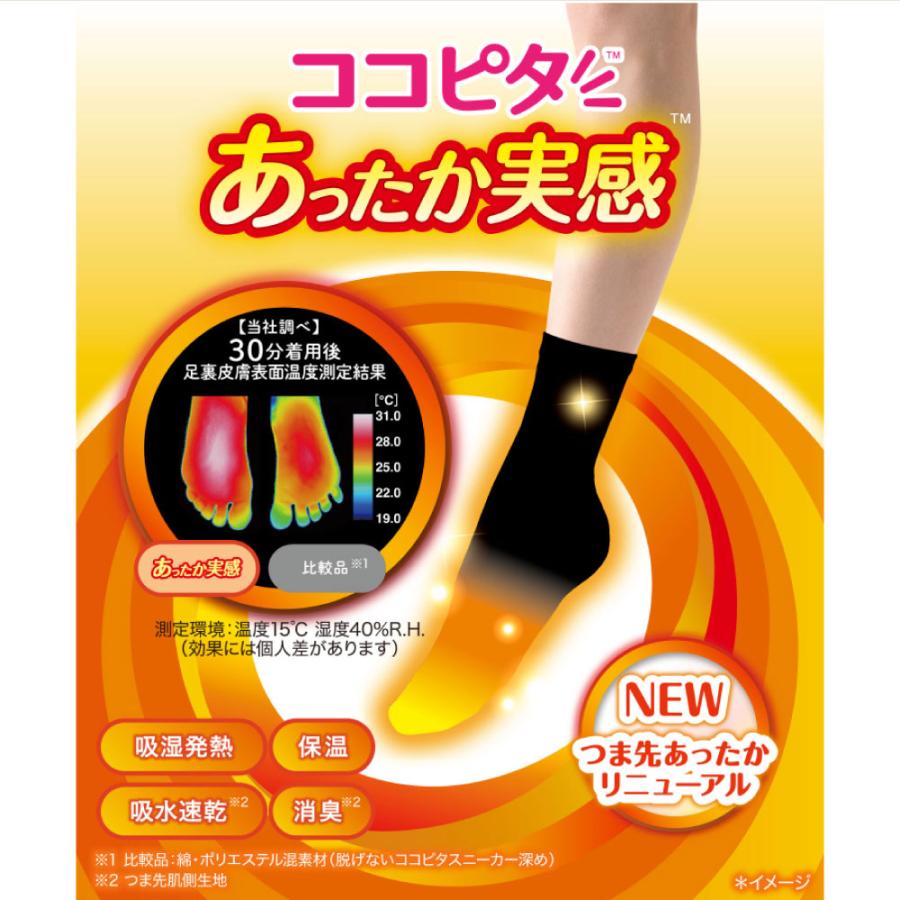 脱げないココピタ ココピタ あったか実感 ハーフ丈 靴下 レディース