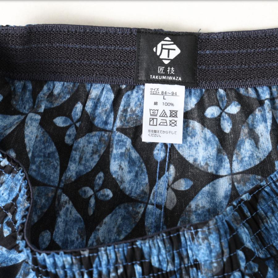 アズ 紳士 メンズ ステテコ 綿100% 高島ちぢみ ひざ下丈 日本製 M〜L