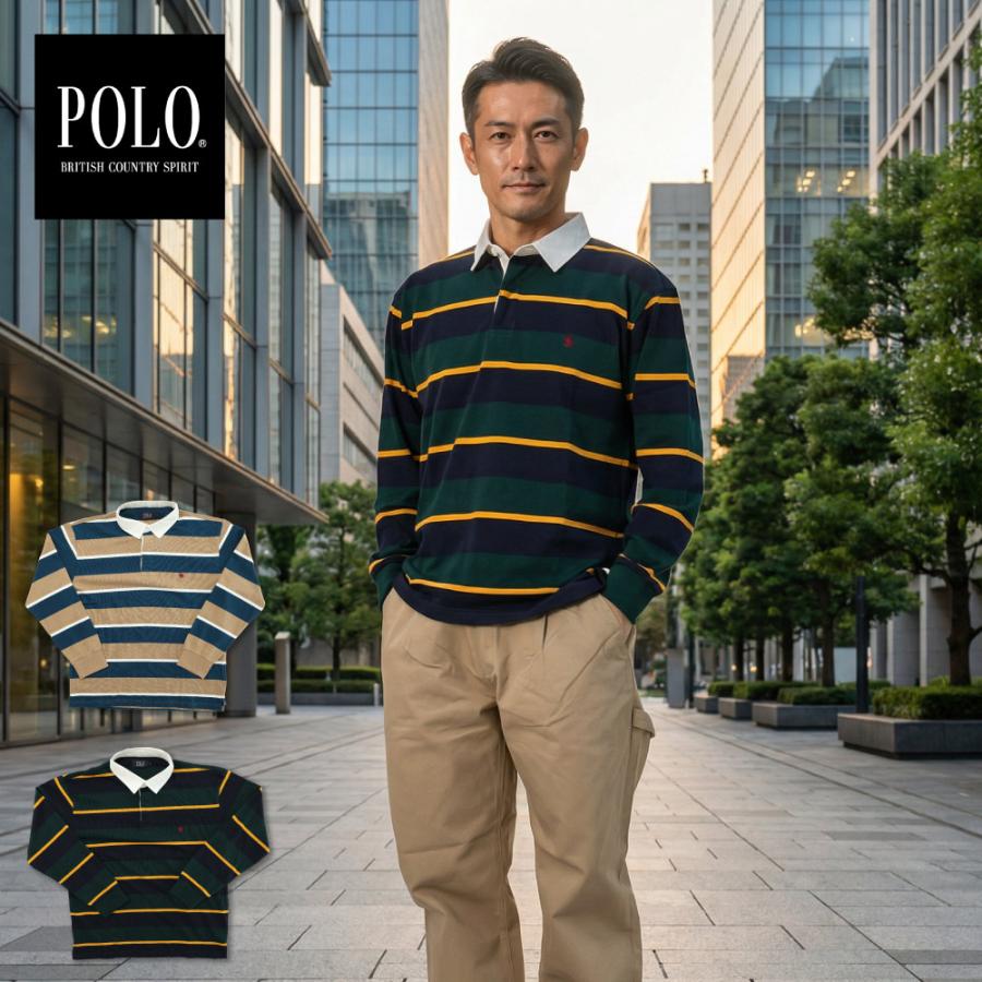 POLO BCS（ポロ・ビーシーエス） ラガーシャツ ポロシャツ ボーダー 襟