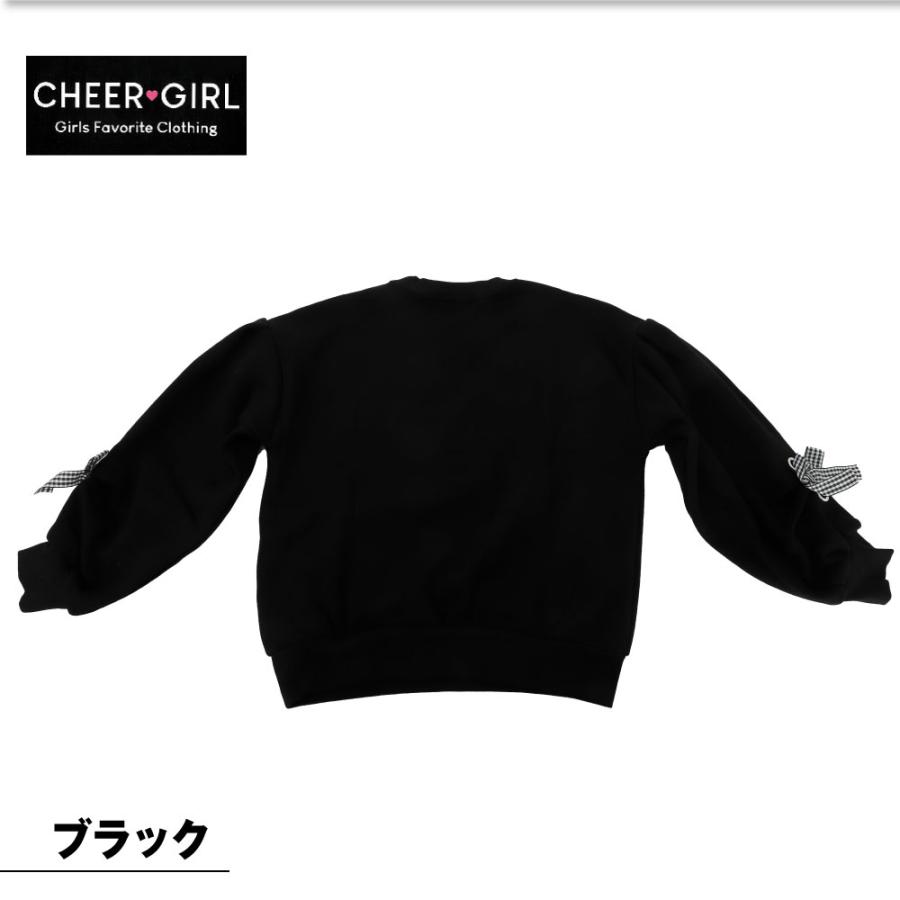 CHEERGIRL チアガール 裏シャギー トレーナー オフ シロ ホワイト ブラック 130 140 150 160 ロゴ リボン 女の子 可愛い｜g-passio｜06