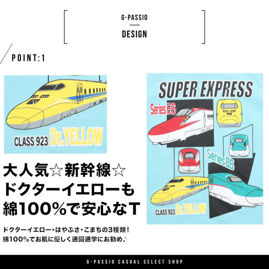 新幹線 Tシャツ 半袖 子供 キッズ 男の子 電車 ドクターイエロー 