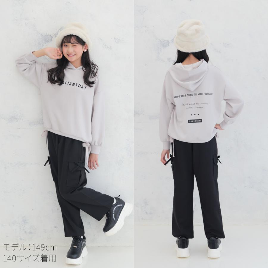 チアガール キッズ 女の子 リボンドロスト フーディ トップス パーカー