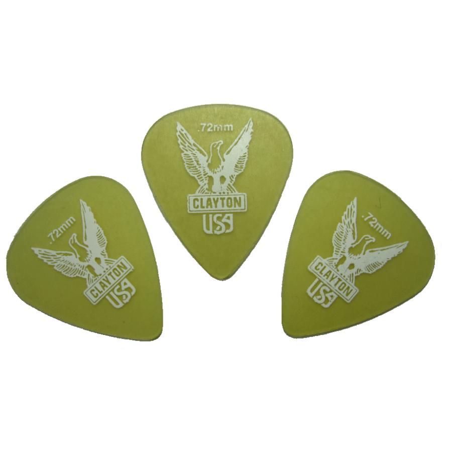 CLAYTON ULTEM PICK 【US72】 クレイトン ウルテム ピック ３枚セット (ティアドロップ0.72mm)｜g-sakai