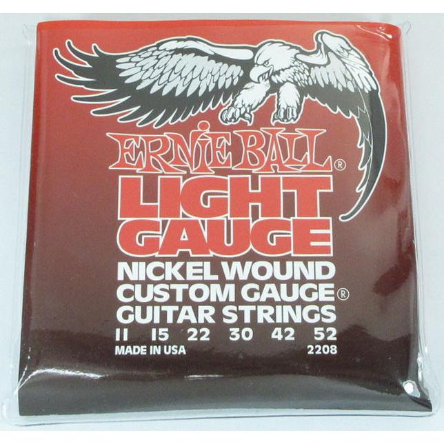 ERNIE BALL 【#2208】 Nickel Wound Custom Gauge Guitar Strings LIGHT GAUGE アーニーボール エレキギター弦　ニッケル・ワウンド ライト・ゲージ 011-052｜g-sakai