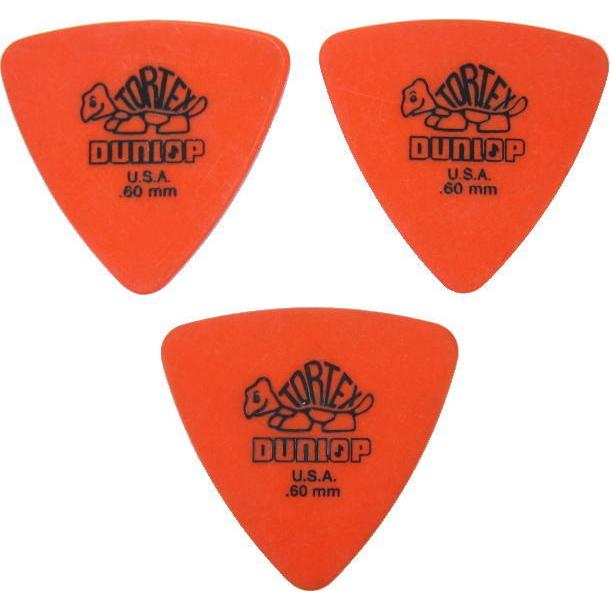 JIM DUNLOP TORTEX TRIANGLE orange .60 ジム ダンロップ ピック 3枚セット(トーテックス トライアングル 三角 0.60mm)｜g-sakai