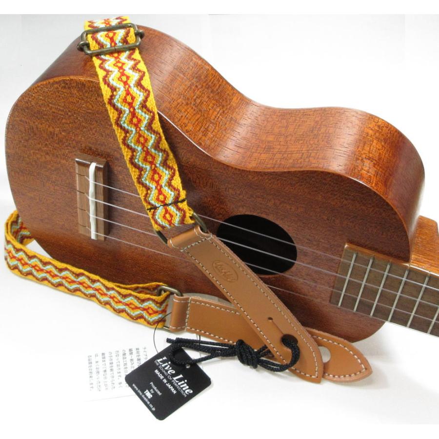 Live Line 【YUS22-153B】 Ukulele Strap Yellow ライブライン