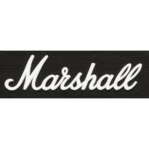 Marshall 【LOGO00005】 Amp Logo Large White マーシャル ロゴマーク 大 ホワイト（標準タイプ スピーカーキャビネット用) アンプ ロゴ｜g-sakai