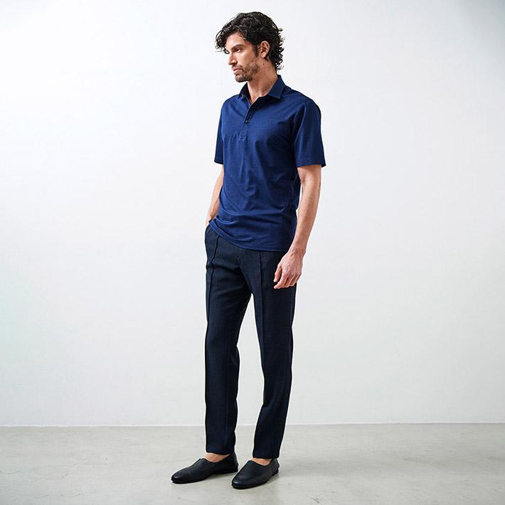 G-Stage グレー ポロシャツ 綿ポリエステル50サイズ g-stage G-STAGE ジーステージ メンズ ポロシャツ 半袖 チェック