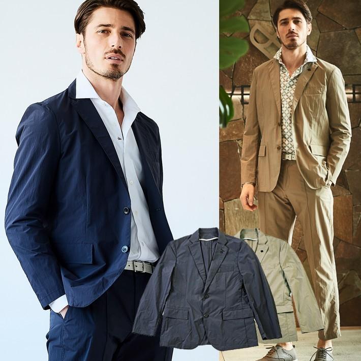 ジャケット メンズ 父の日 クールビズ 撥水 防汚 テフロン加工 軽量 ベージュ ジーステージ ポケッタブル ゴルフウェア G Stage ネイビー 予約販売品 リンクル