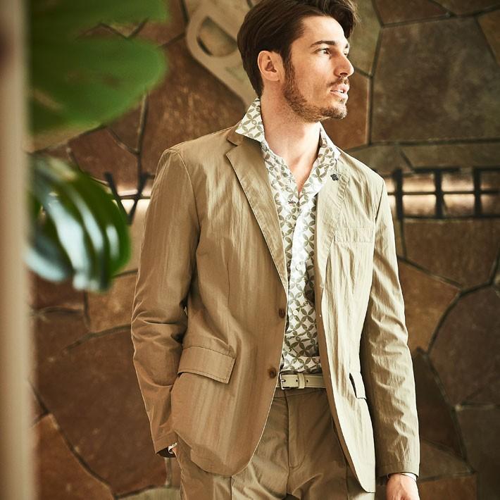 ジャケット メンズ 父の日 クールビズ 撥水 防汚 テフロン加工 軽量 ベージュ ジーステージ ポケッタブル ゴルフウェア G Stage ネイビー 予約販売品 リンクル